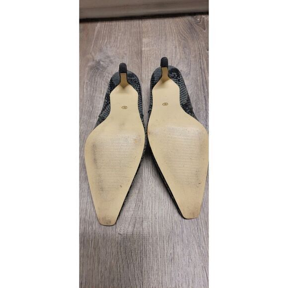 Worthington Leather Black & Gray Snake Skin Print Heels‎  - Size 7M - Picture 8 of 12